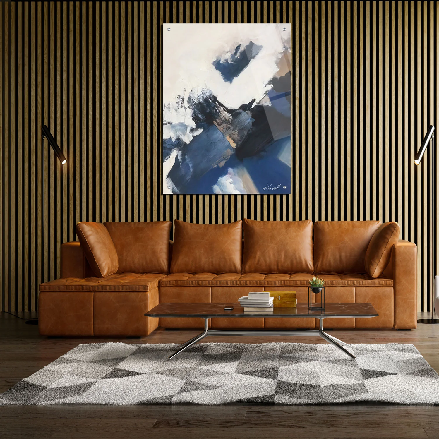 Canvas | Plexiglas Schilderij - Abstract Blue - Image 3
