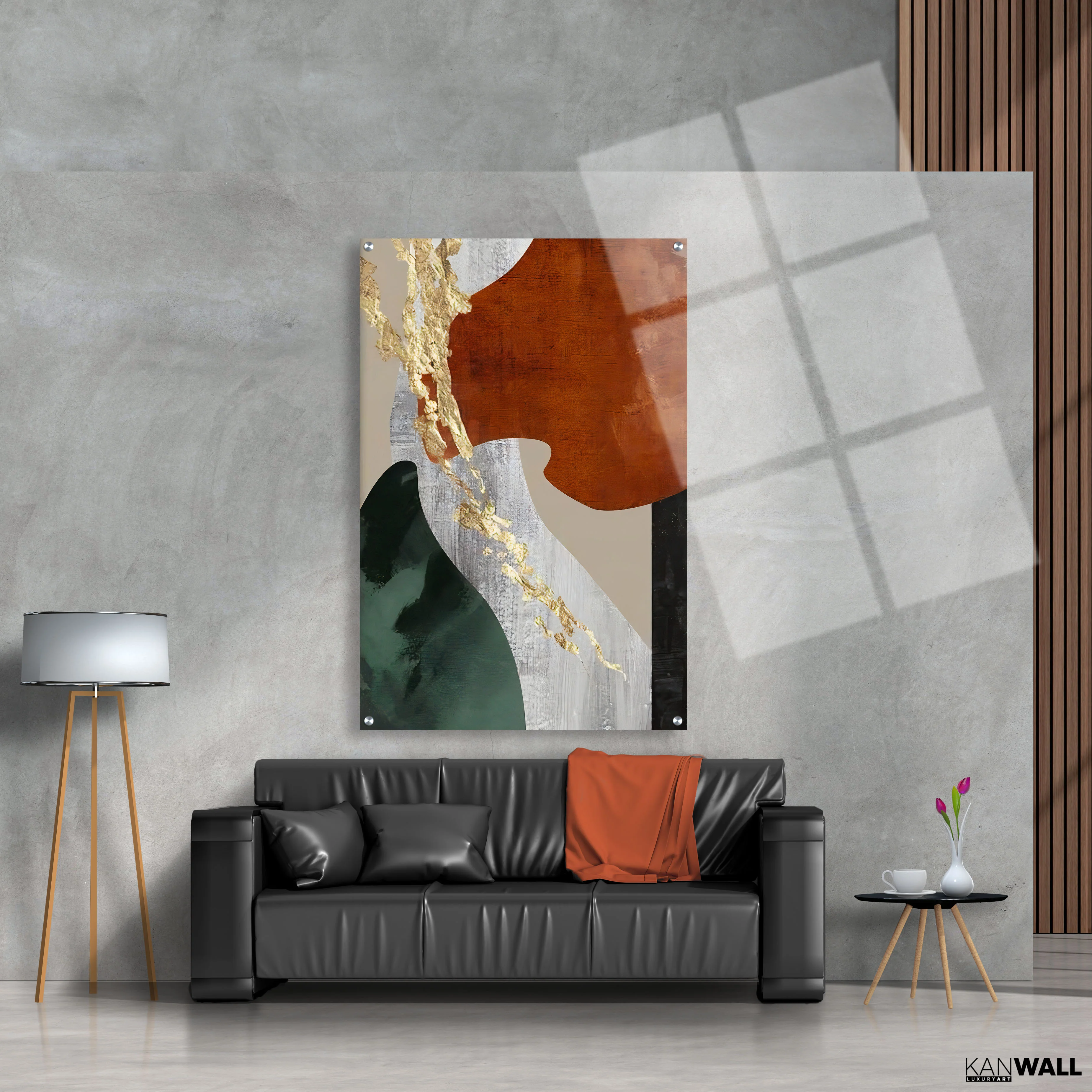 Canvas | Plexiglas Schilderij - Abstract Gold Orange - Image 4