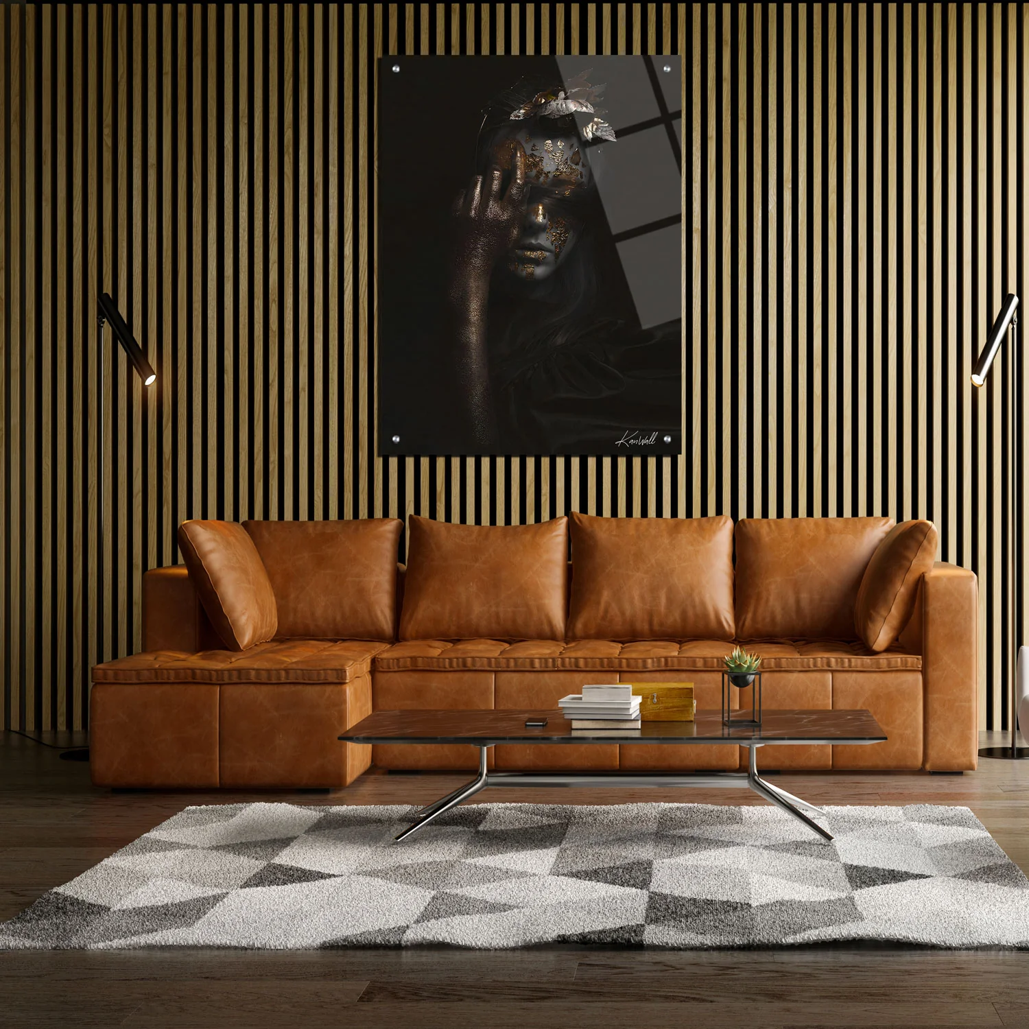 Canvas | Plexiglas Schilderij - Black and Gold - Image 3