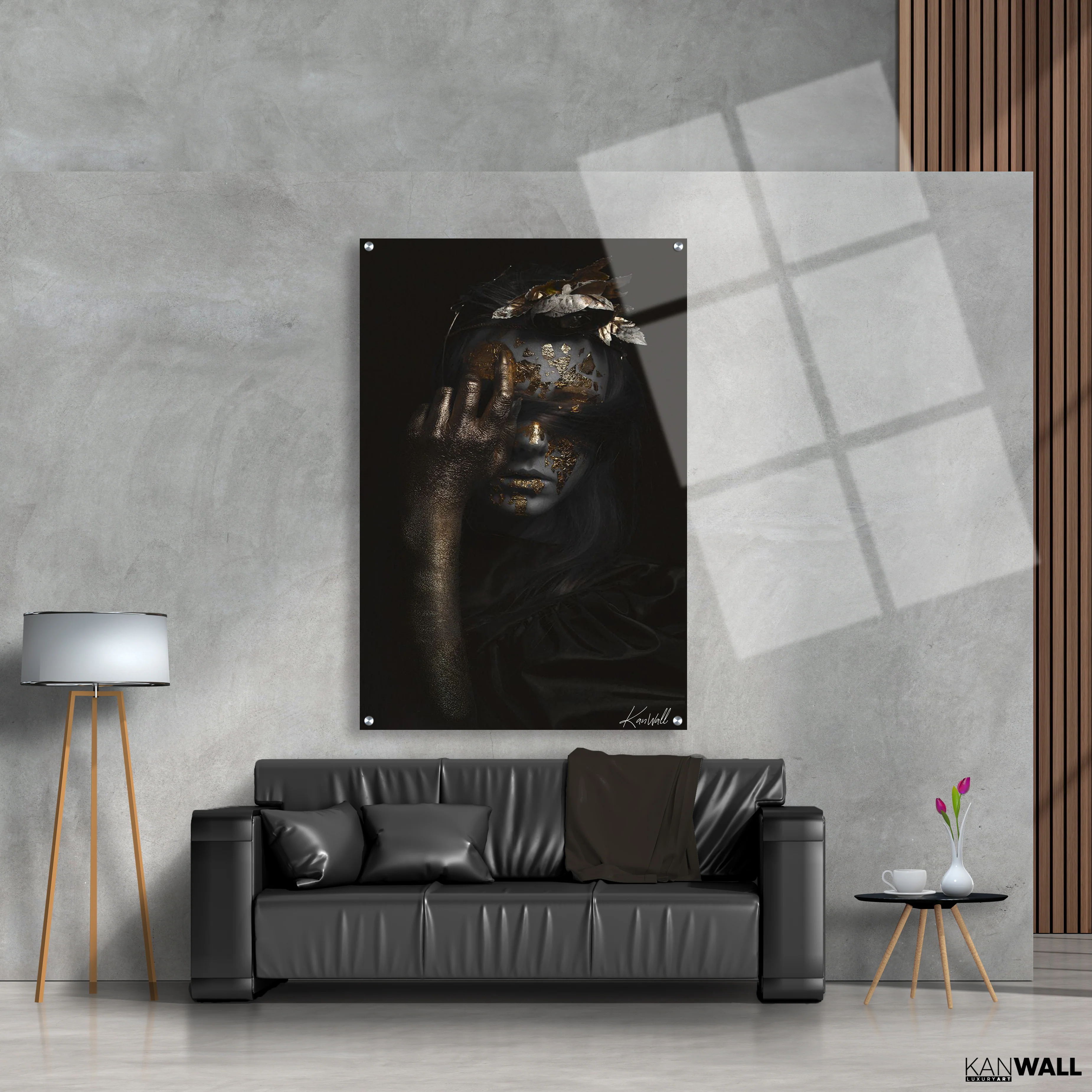 Canvas | Plexiglas Schilderij - Black and Gold - Image 4