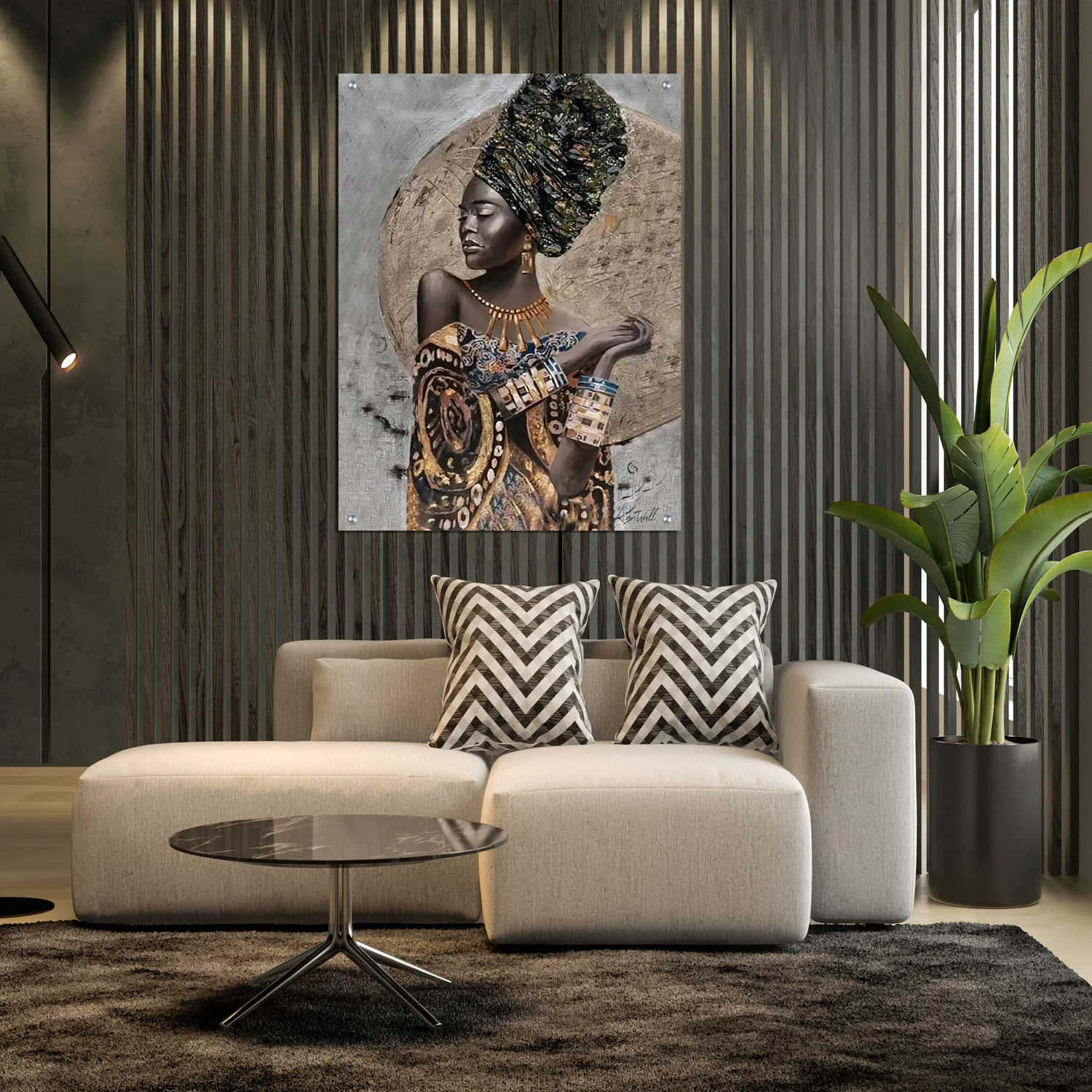 Canvas | Plexiglas Schilderij - Golden Moon - Image 2