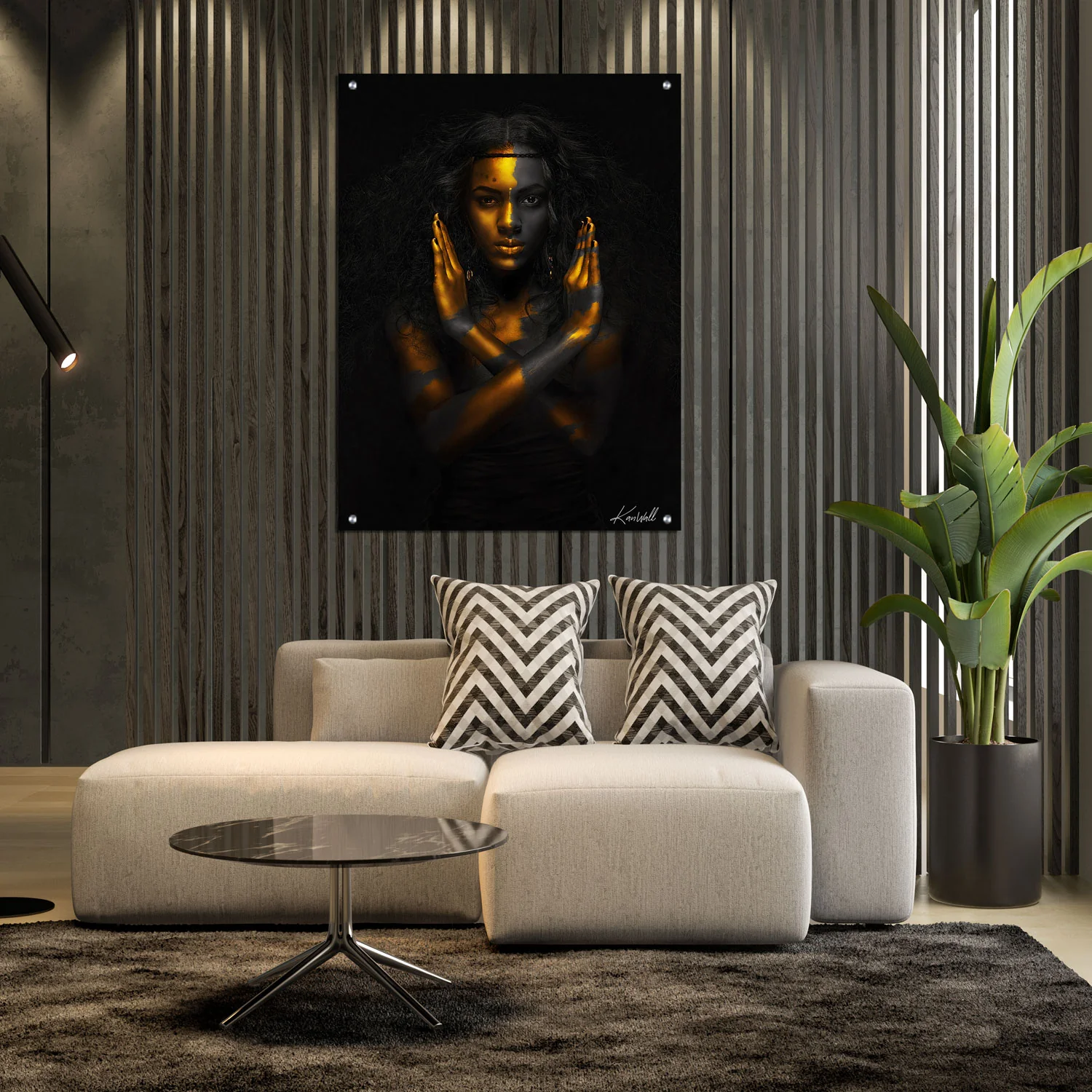 Canvas | Plexiglas Schilderij - Golden Star - Image 2