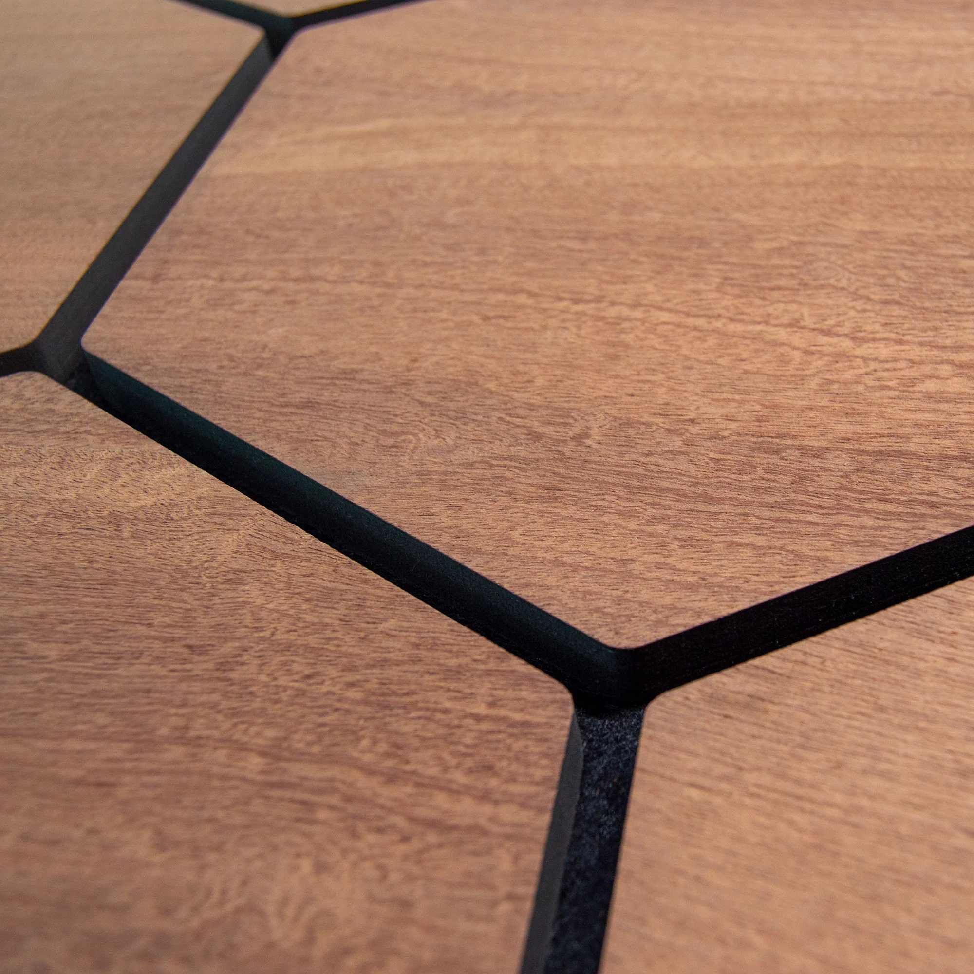 Hexagon Panel Gerookt Eiken 81CM | Akoestisch | Wanddecor | Zeshoekig - Image 3