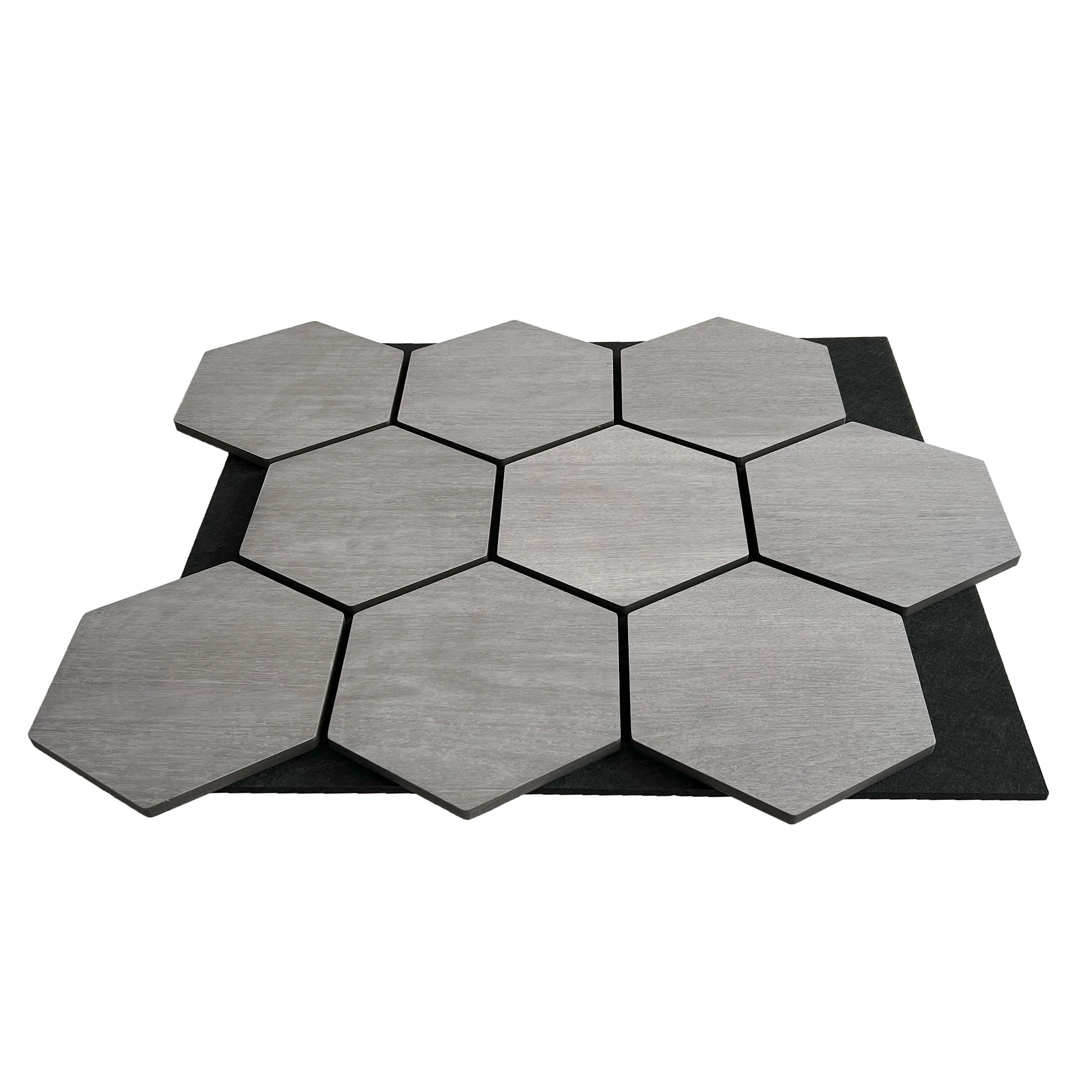 Hexagon Panel Grijs Walnoot 81CM | Akoestisch | Wanddecor | Zeshoekig - Image 2