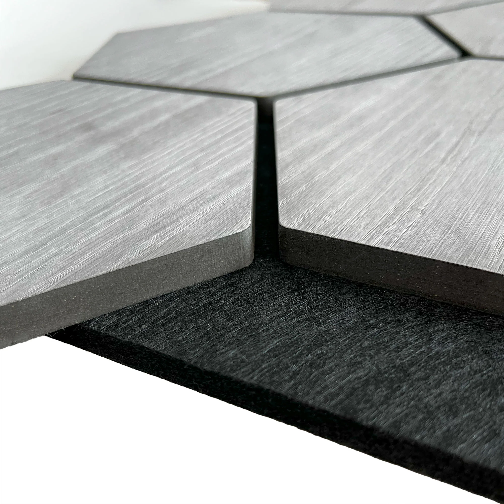 Hexagon Panel Grijs Walnoot 81CM | Akoestisch | Wanddecor | Zeshoekig - Image 4