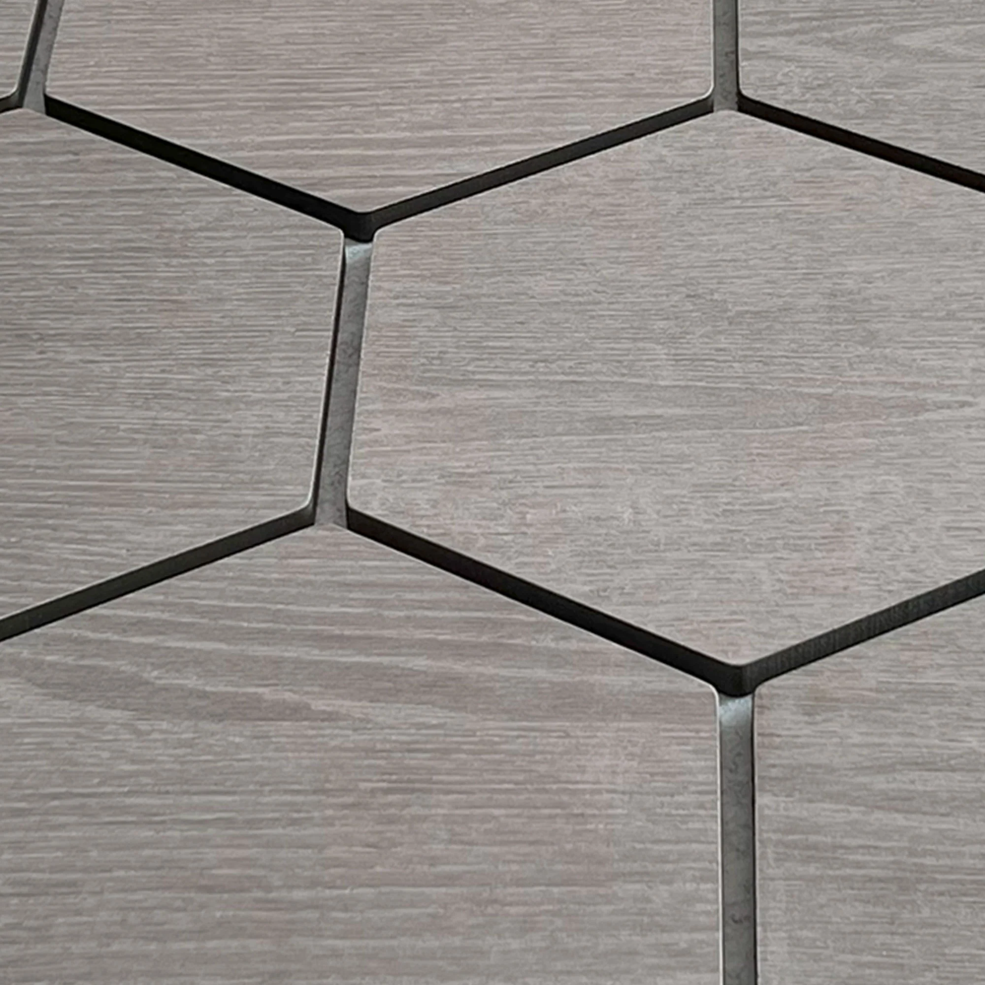 Hexagon Panel Grijs Walnoot met Grijs Vilt 81CM | Akoestisch | Wanddecor | Zeshoekig - Image 3