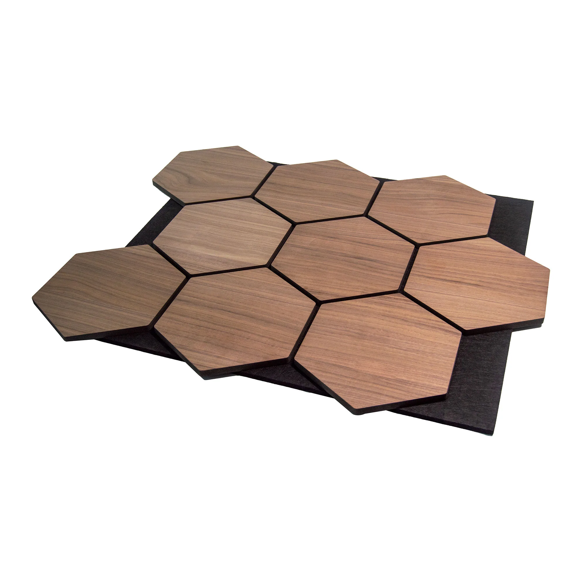 Hexagon Panel Walnoot 81CM | Akoestisch | Wanddecor | Zeshoekig - Image 2