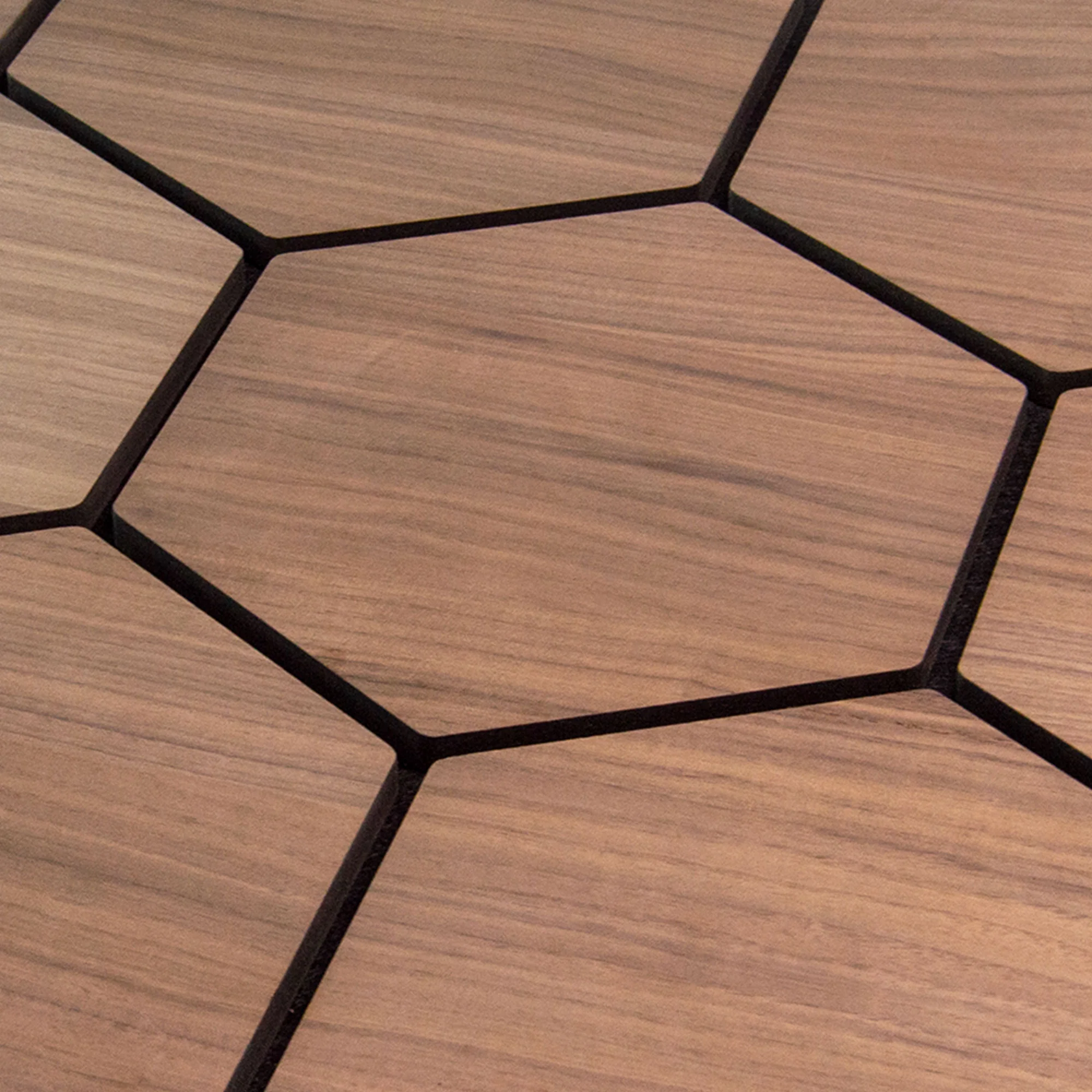 Hexagon Panel Walnoot 81CM | Akoestisch | Wanddecor | Zeshoekig - Image 3