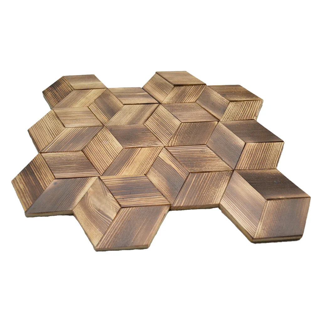 Houten Mozaïekpaneel | Fresh Pine | 30×35 cm | Hout | Tegel - Image 3
