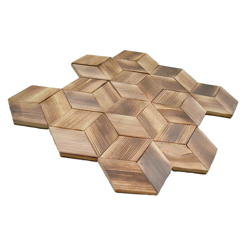 Houten Mozaïekpaneel | Fresh Pine | 30×35 cm | Hout | Tegel - Image 4