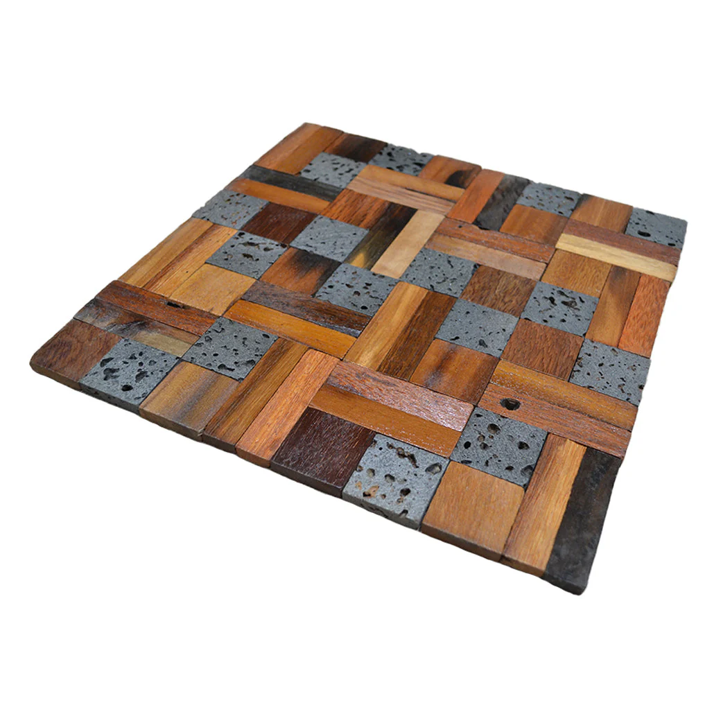 Houten Mozaïekpaneel | Lava Mix | 30×30 cm | Hout | Tegel - Image 3