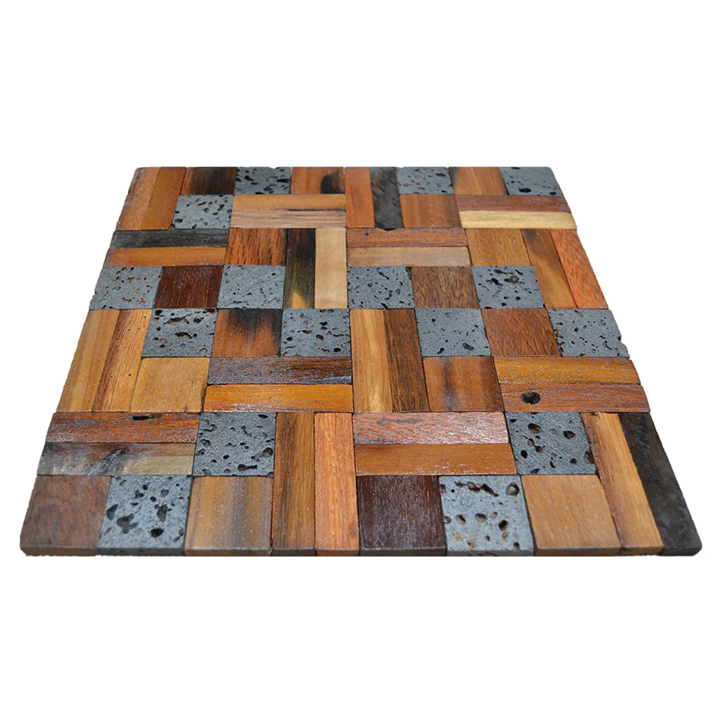 Houten Mozaïekpaneel | Lava Mix | 30×30 cm | Hout | Tegel - Image 5