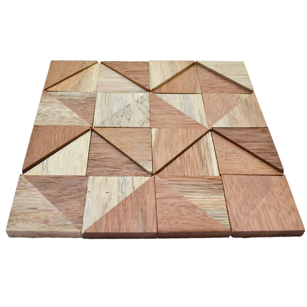 Houten Mozaïekpaneel | Merbau Hout | 30×30 cm | Hout | Tegel - Image 4