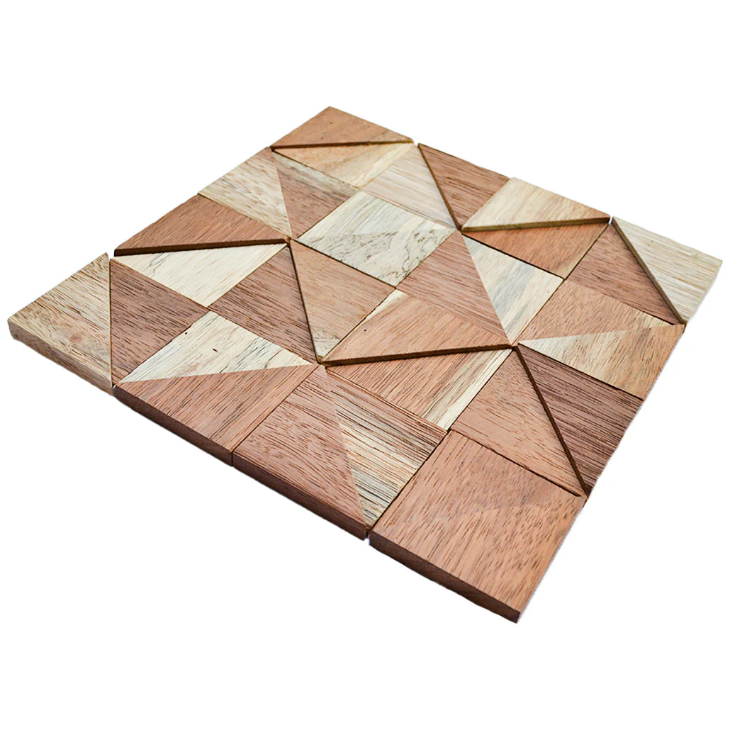 Houten Mozaïekpaneel | Merbau Hout | 30×30 cm | Hout | Tegel - Image 5