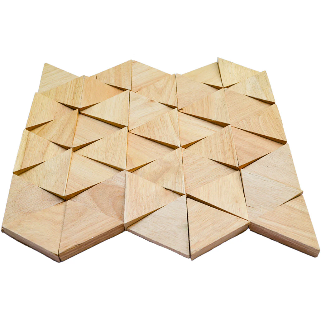 Houten Mozaïekpaneel | Rubberwood Compact | 28×30 cm | Hout | Tegel - Image 4