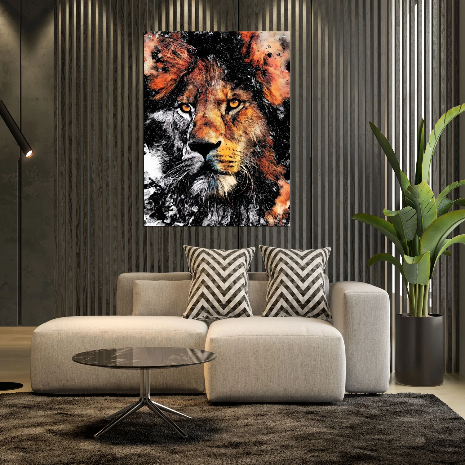 Canvas | Plexiglas Schilderij - Lion Head - Image 2