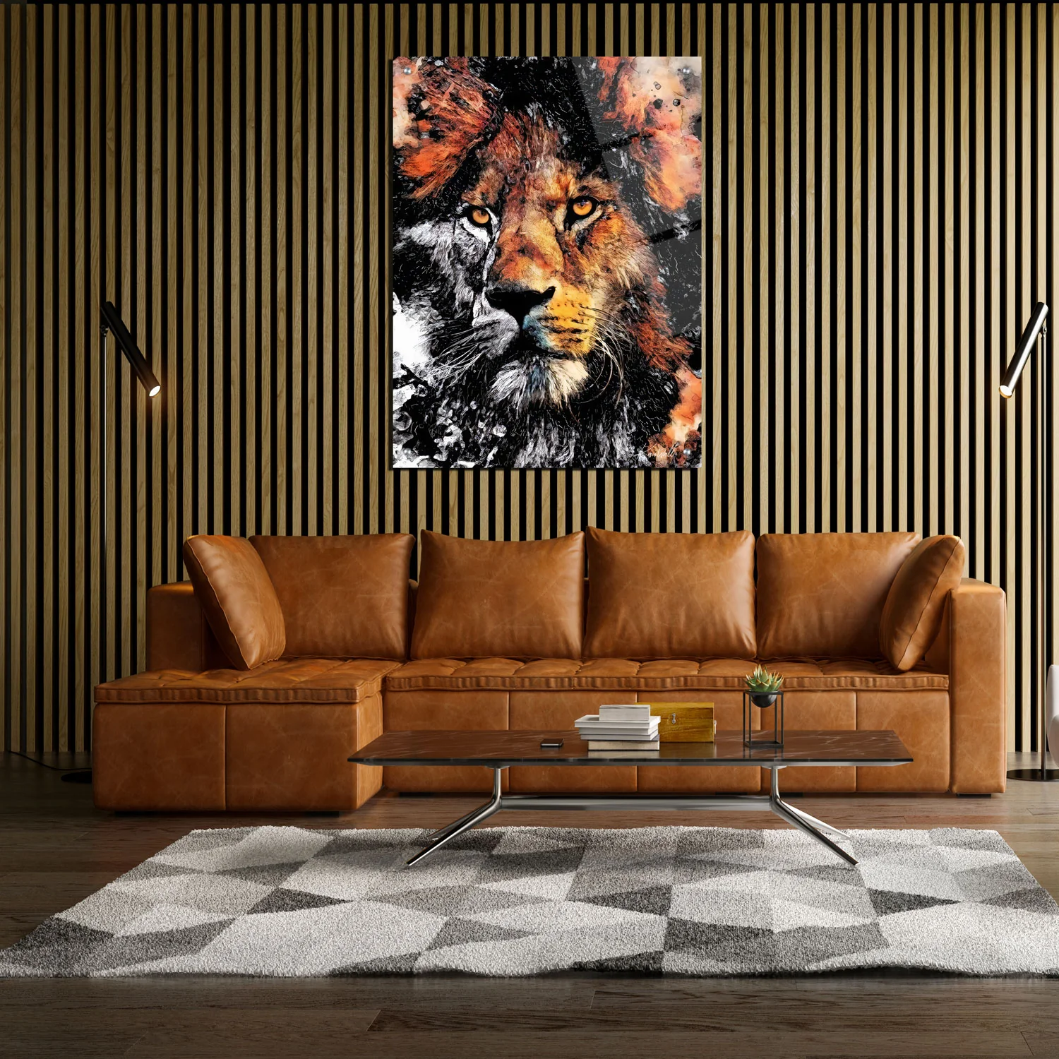 Canvas | Plexiglas Schilderij - Lion Head - Image 3